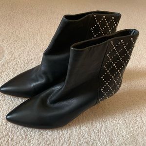 Black Dolce Vita 6.5 leather boots/booties w/silver studs/rivets. Never worn